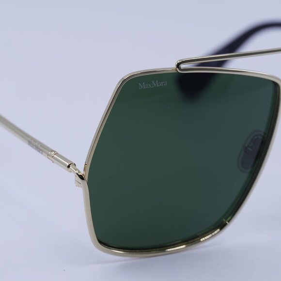 MaxMara ELSA MM0006 08A Sunglasses Gunmetal Geometric Frame, Smoke Lenses - Picture 2 of 13